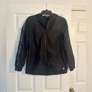 NWT Women’s Spyder Black Hooded Jacket with Logo on Sleeve